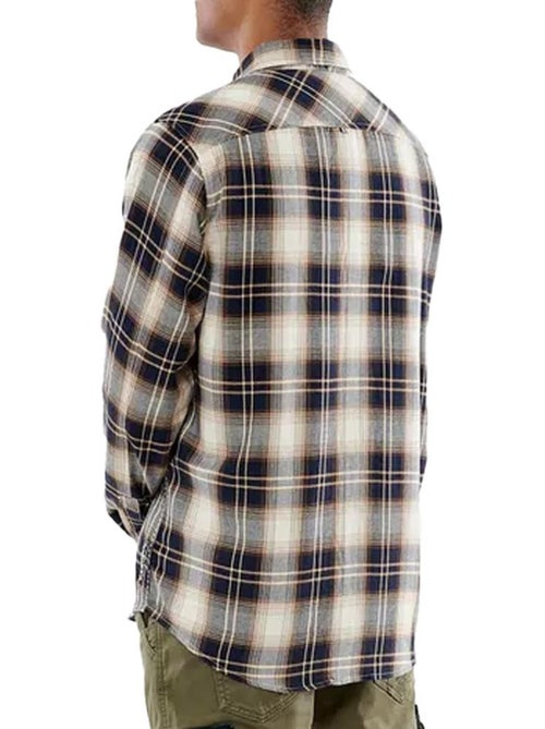 Camisa Kaporal CASEYH para Homem Castanha/Azul-Marinho - Kiabi Camisa Kaporal CASEYH para Homem Castanha/Azul-Marinho - Kiabi
