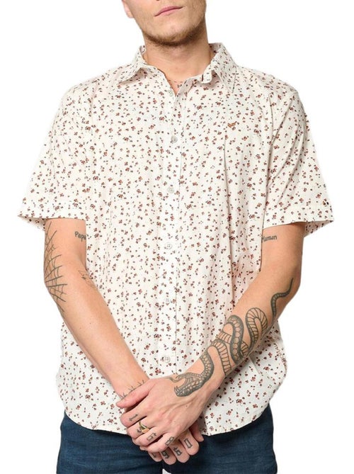 Camisa Kaporal KEVASH Branca/Vermelha para Homem - Kiabi