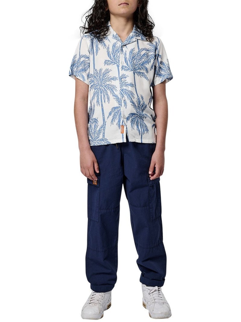 Camisa Kaporal Osca para Menino, Branca e Azul Azul - Kiabi