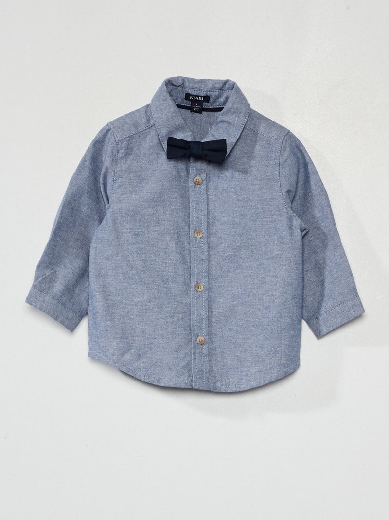 Camisa + laço AZUL - Kiabi