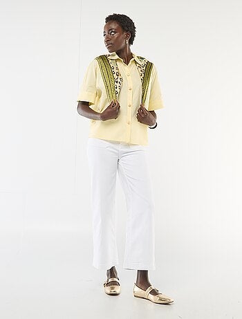 Camisa larga com botões de estrelas