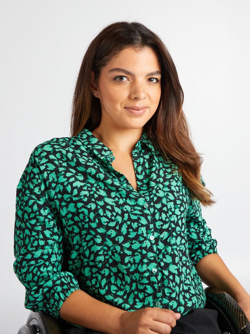 Camisa leopardo verde new arrivals