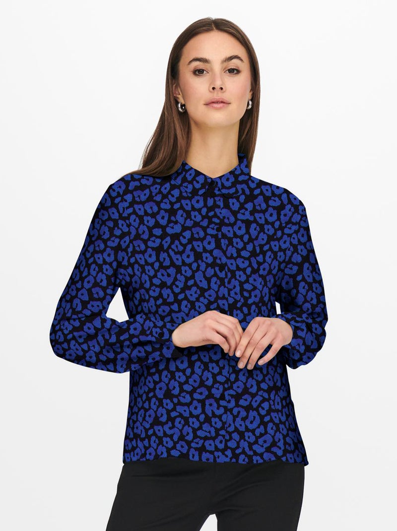 Camisa 'leopardo' 'JDY' AZUL - Kiabi