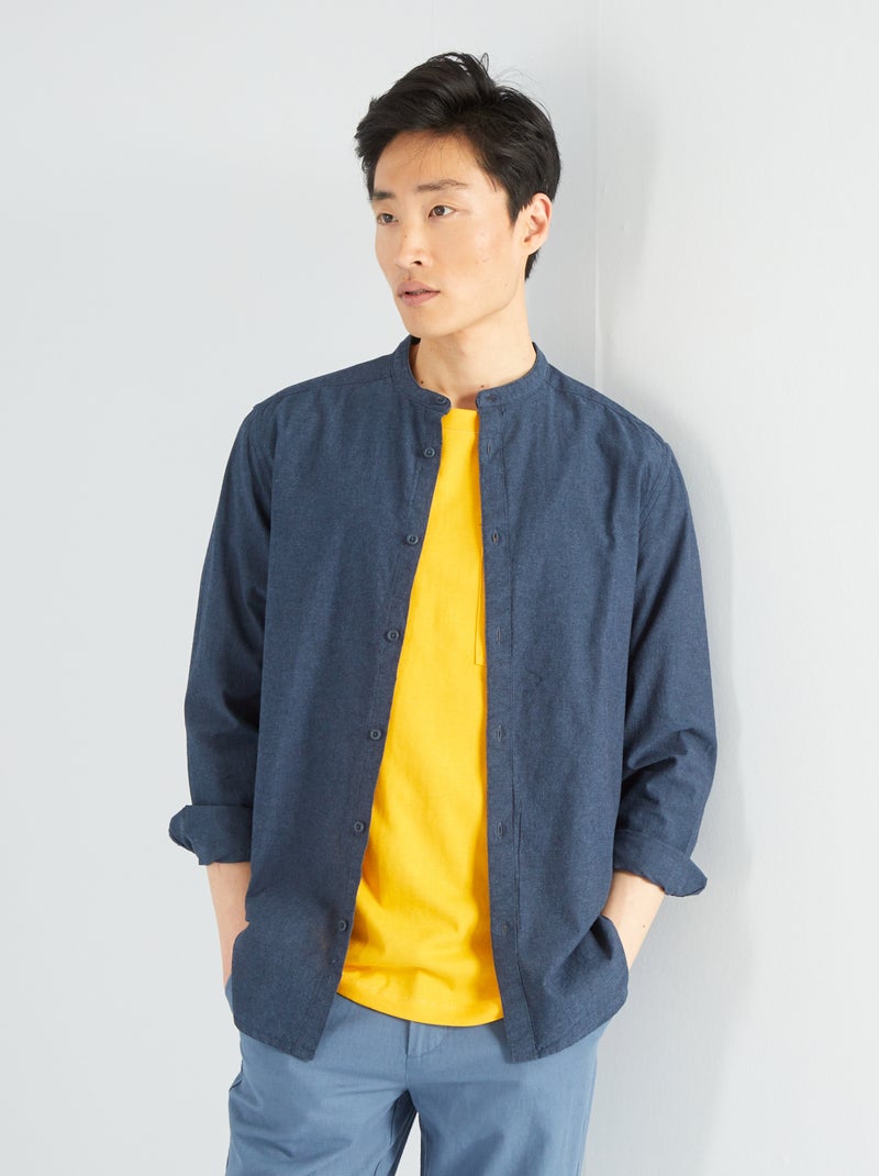 Camisa leve lisa AZUL - Kiabi