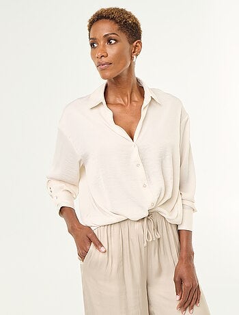 Camisa lisa acetinada