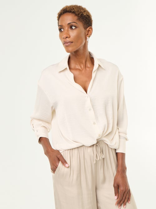 Camisa lisa acetinada - Kiabi
