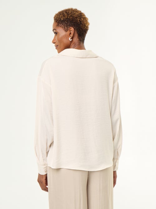 Camisa lisa acetinada - Kiabi