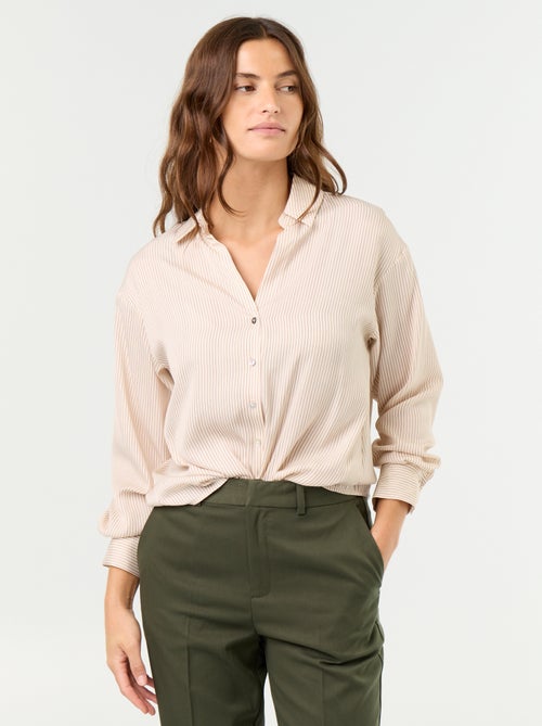 Camisa lisa acetinada - Kiabi