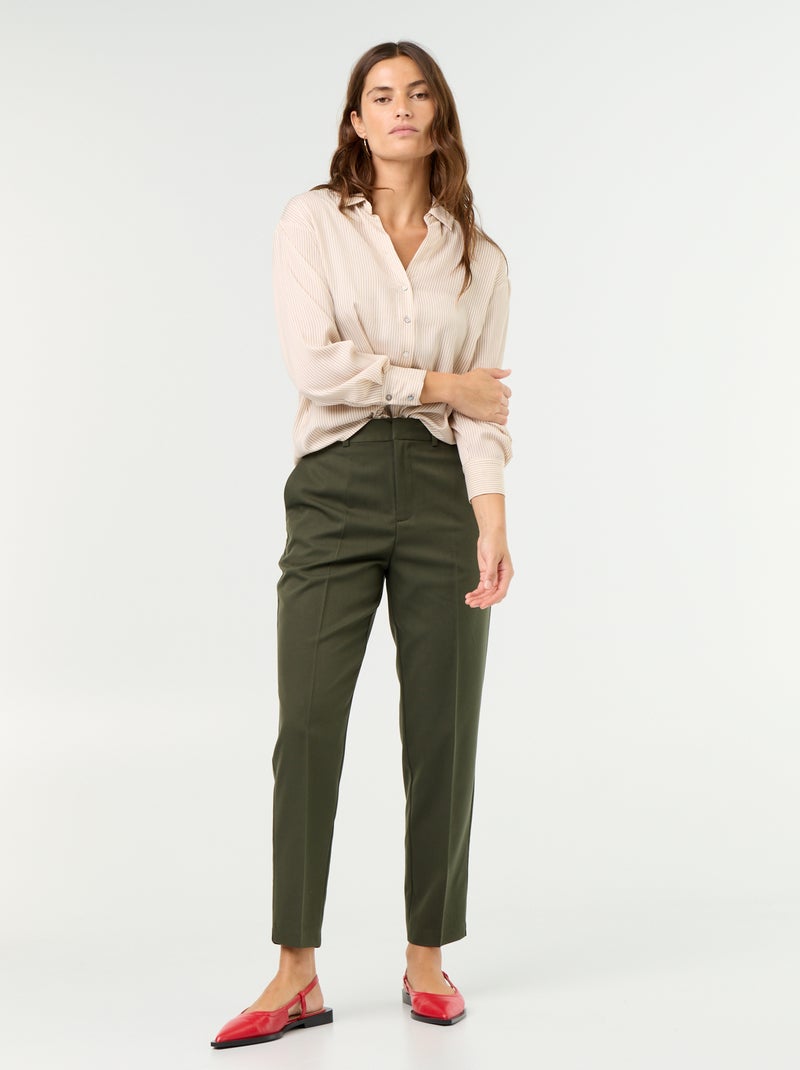 Camisa lisa acetinada Branco - Kiabi