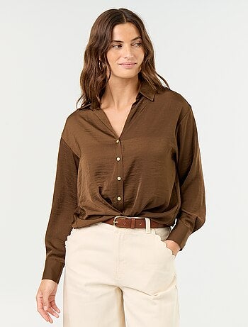Camisa lisa acetinada