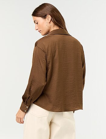Camisa lisa acetinada