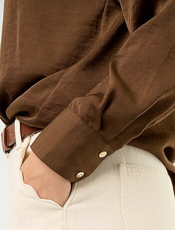 Camisa lisa acetinada