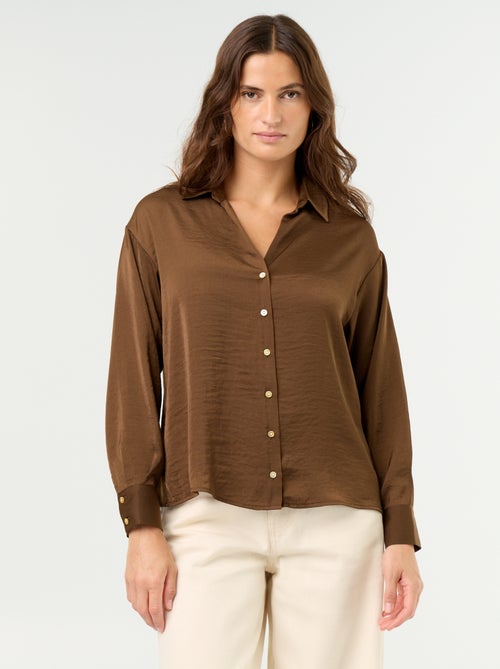 Camisa lisa acetinada - Kiabi