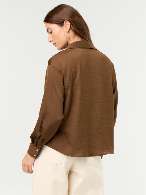Camisa lisa acetinada - Kiabi