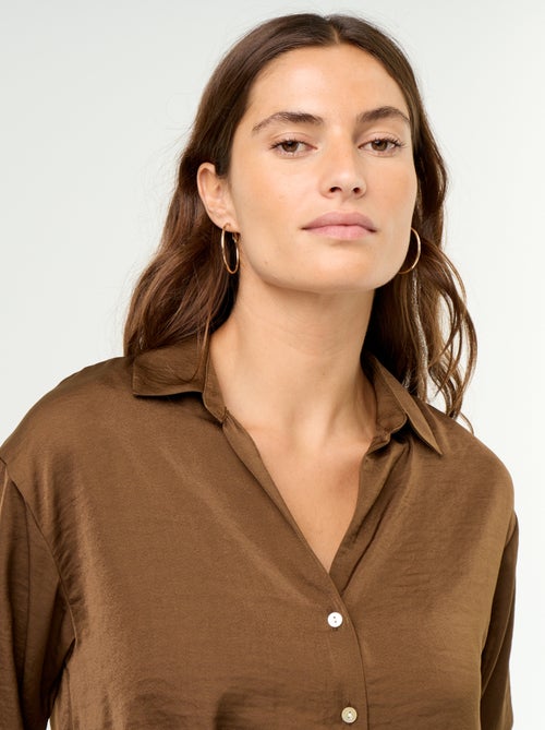 Camisa lisa acetinada - Kiabi