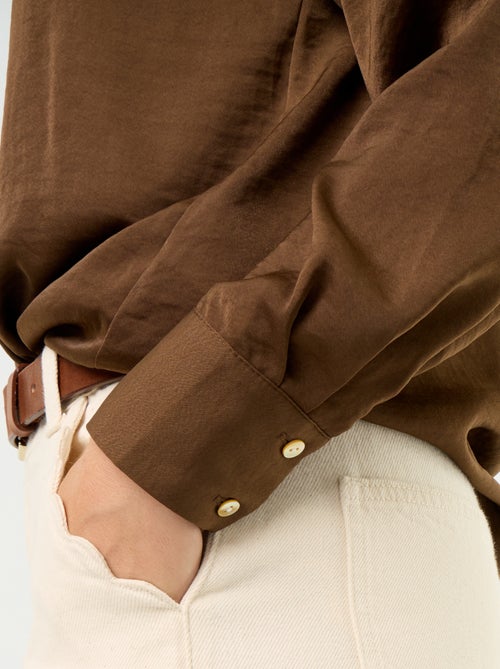 Camisa lisa acetinada - Kiabi