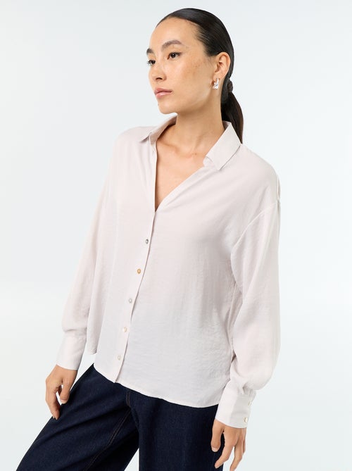 Camisa lisa acetinada - Kiabi Camisa lisa acetinada - Kiabi