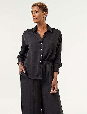 Camisa lisa acetinada