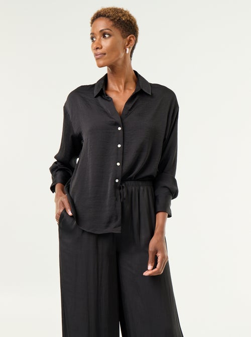 Camisa lisa acetinada - Kiabi Camisa lisa acetinada - Kiabi