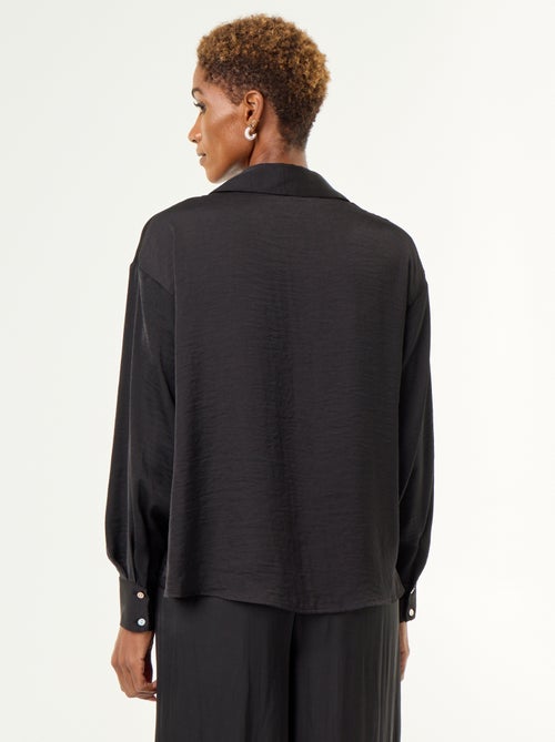 Camisa lisa acetinada - Kiabi Camisa lisa acetinada - Kiabi