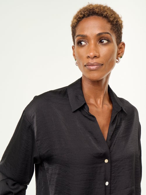 Camisa lisa acetinada - Kiabi Camisa lisa acetinada - Kiabi