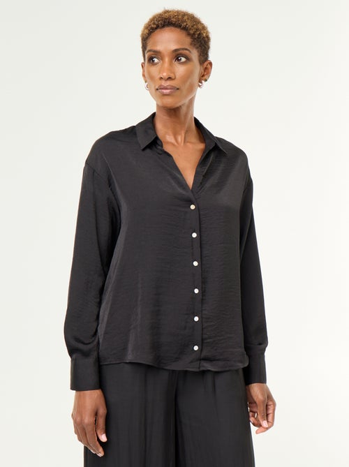 Camisa lisa acetinada - Kiabi Camisa lisa acetinada - Kiabi