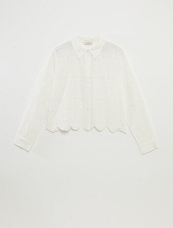 Camisa lisa com bordado inglês 'JDY'