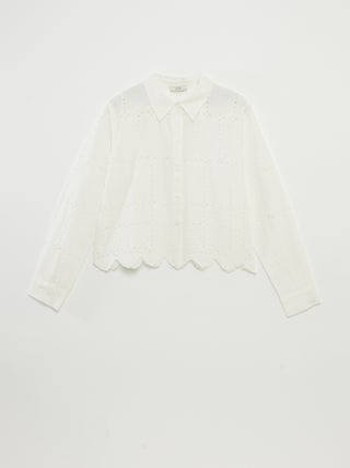 Camisa lisa com bordado inglês 'JDY'