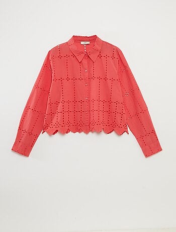 Camisa lisa com bordado inglês 'JDY'
