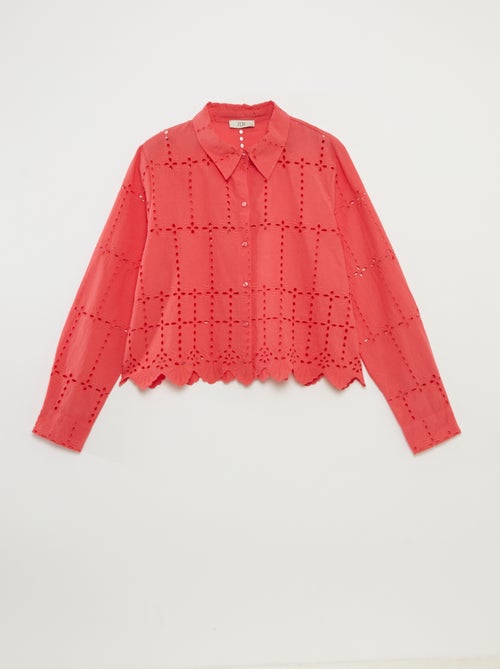 Camisa lisa com bordado inglês 'JDY' - Kiabi