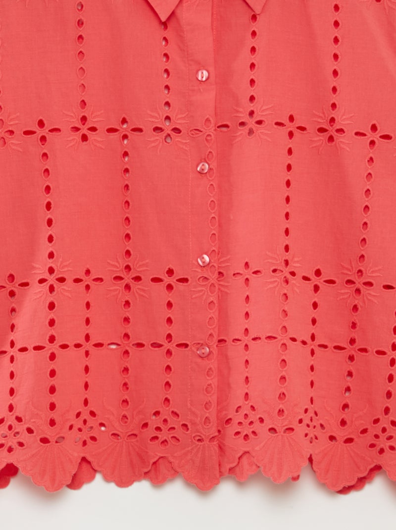 Camisa lisa com bordado inglês 'JDY' ROSA - Kiabi