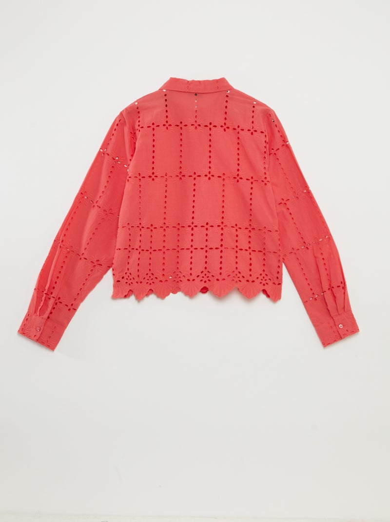 Camisa lisa com bordado inglês 'JDY' ROSA - Kiabi
