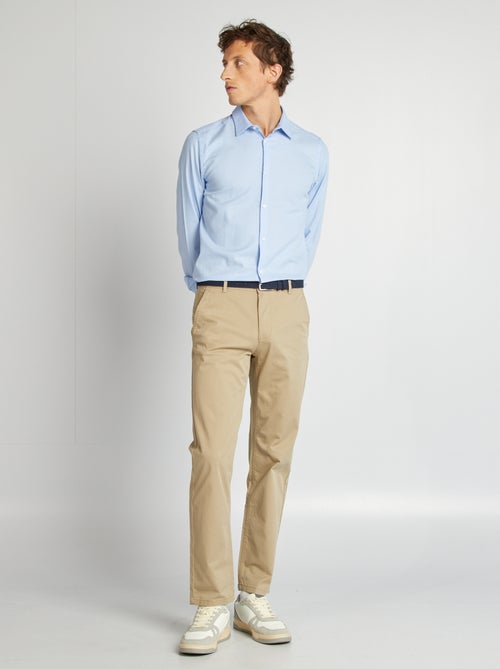 Camisa lisa com corte a direito - Kiabi