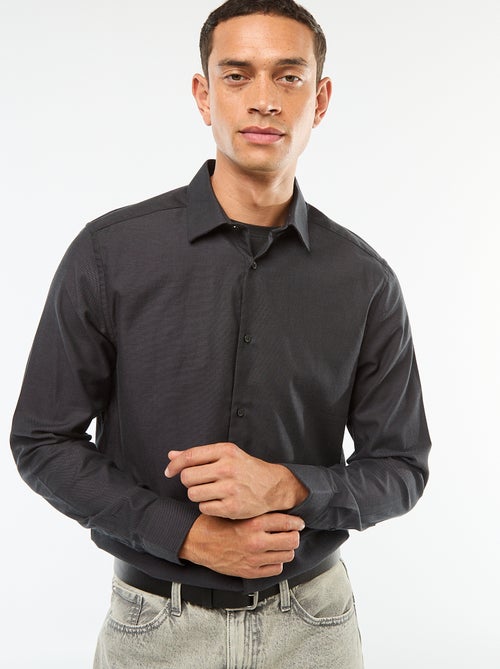 Camisa lisa com corte a direito - Kiabi