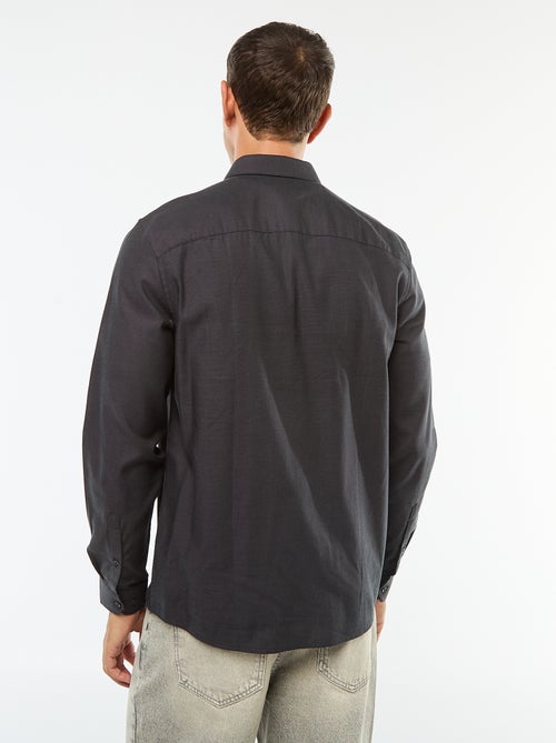 Camisa lisa com corte a direito - Kiabi