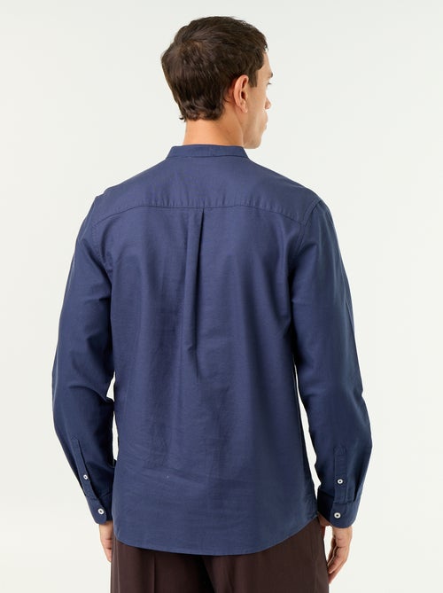 Camisa lisa com gola mao - Kiabi