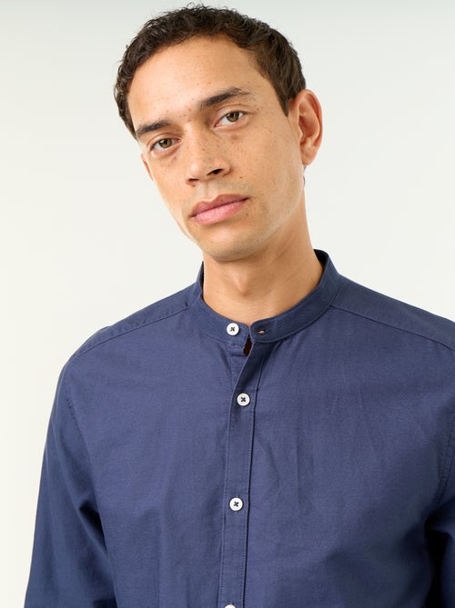 Camisa lisa com gola mao - Kiabi