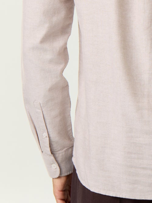 Camisa lisa com gola mao - Kiabi