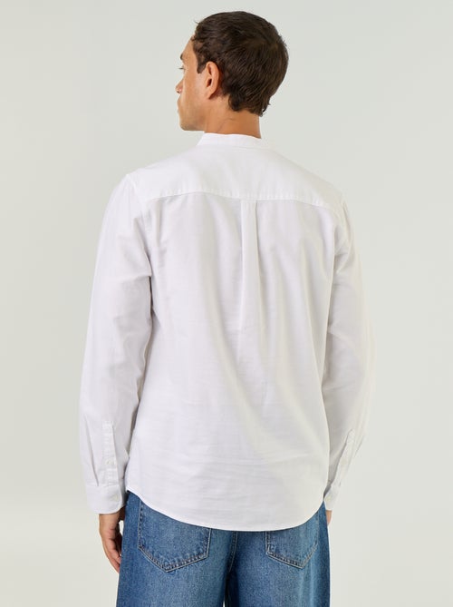 Camisa lisa com gola mao - Kiabi