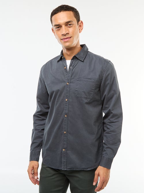 Camisa lisa corte direito / Regular fit - Kiabi