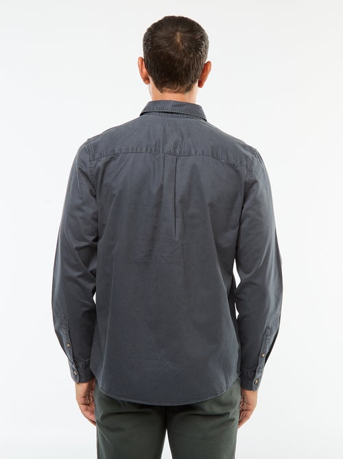 Camisa lisa corte direito / Regular fit - Kiabi