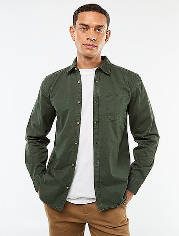 Camisa lisa corte direito / Regular fit