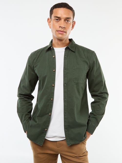 Camisa lisa corte direito / Regular fit - Kiabi