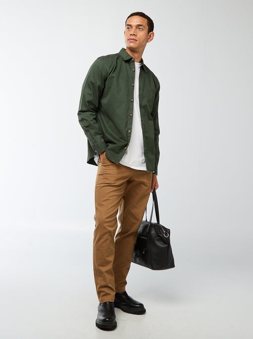 Camisa lisa corte direito / Regular fit - Kiabi