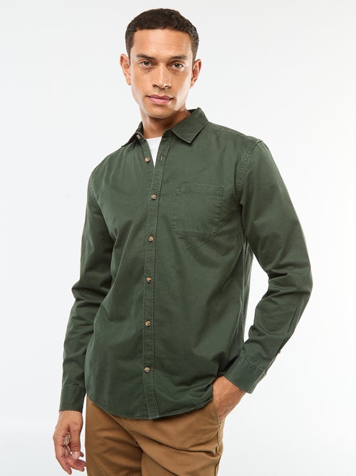 Camisa lisa corte direito / Regular fit - Kiabi