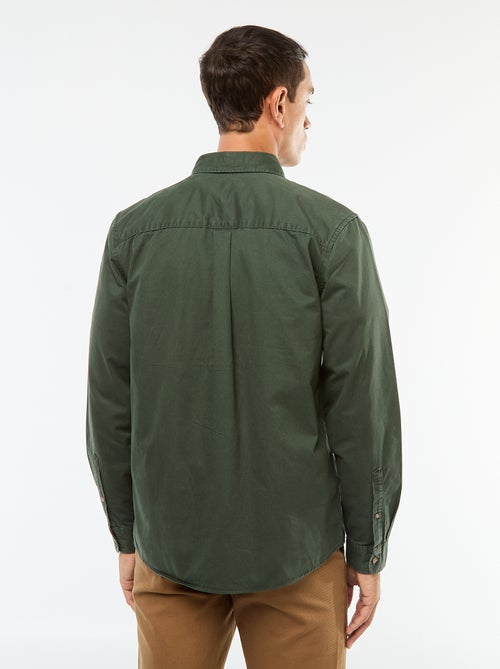 Camisa lisa corte direito / Regular fit - Kiabi