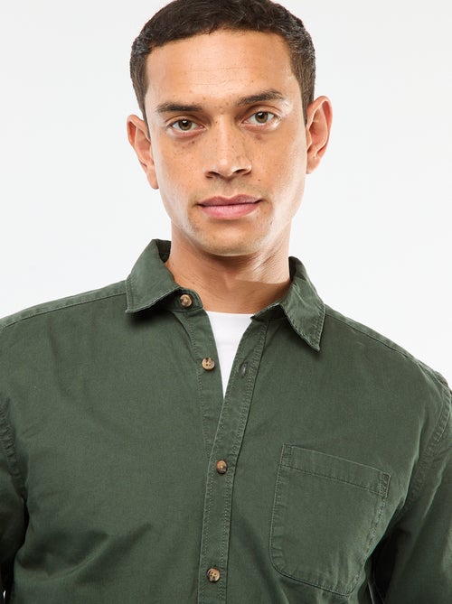 Camisa lisa corte direito / Regular fit - Kiabi