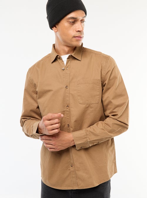 Camisa lisa corte direito / Regular fit - Kiabi
