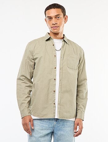 Camisa lisa corte direito / Regular fit