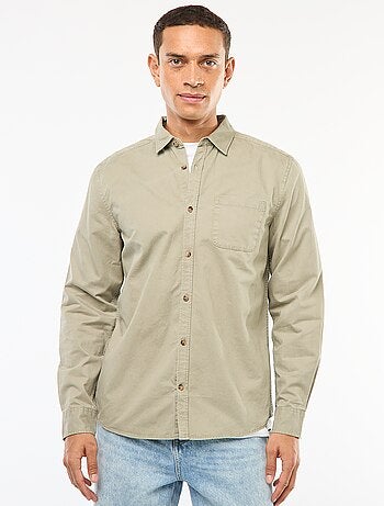Camisa lisa corte direito / Regular fit